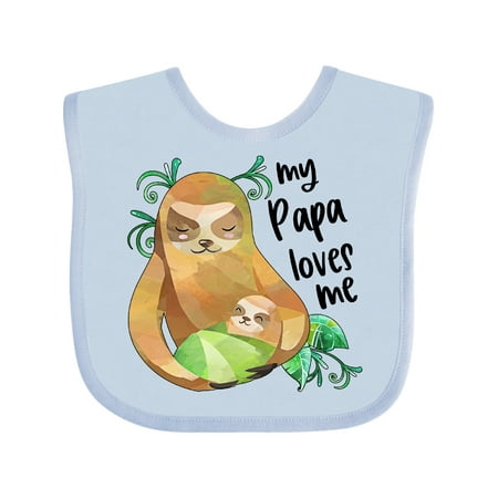 

Inktastic My Papa Loves Me Cute Sloth and Baby Gift Baby Boy or Baby Girl Bib