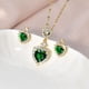 thumbnail image 4 of Collar de amor para mujer, conjunto de nicho con incrustaciones de circonita verde, colgante de joyería de acero de titanio de alta calidad que combina con todo, sin color, 4 of 5