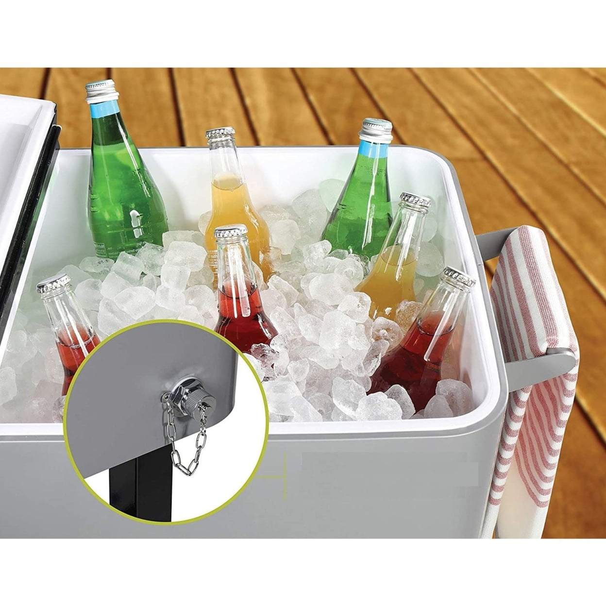 Permasteel 80-Qt Rolling Outdoor Cooler With Removable Basin, PS-223-BK, Black