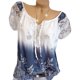 thumbnail image 3 of Jumpingount Blusa Manga corta Camisa estampada Cuello en V Blusa suelta con cuello en V Mujer Top de verano Prendas para la parte del cuerpo Blanco M Jumpingount AP001925-26, 3 of 6
