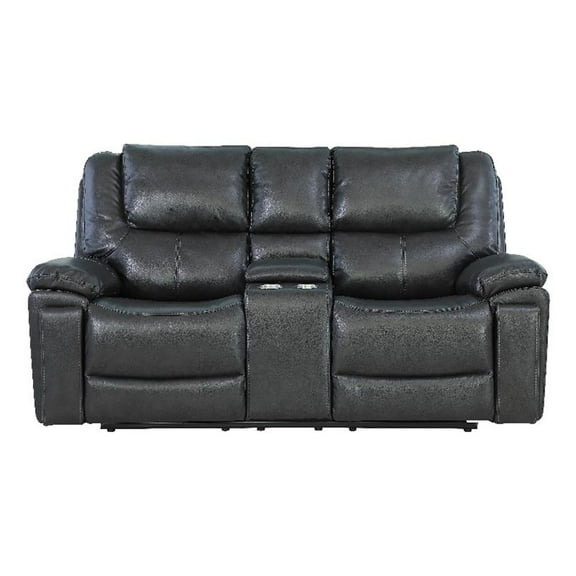 Titan Furnishings Transitional Leather Air Console Loveseat