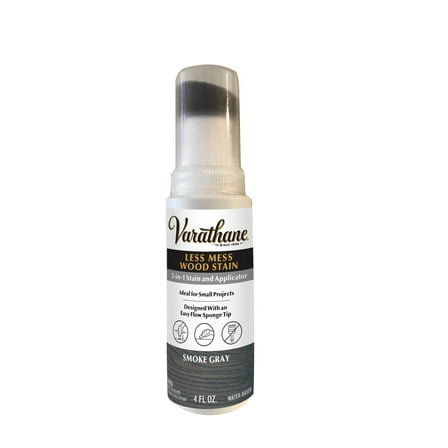 Varathane Less Mess Wood Stain and Applicator - Low Odor, Semi-Transparent - 4 oz, Smoke Gray