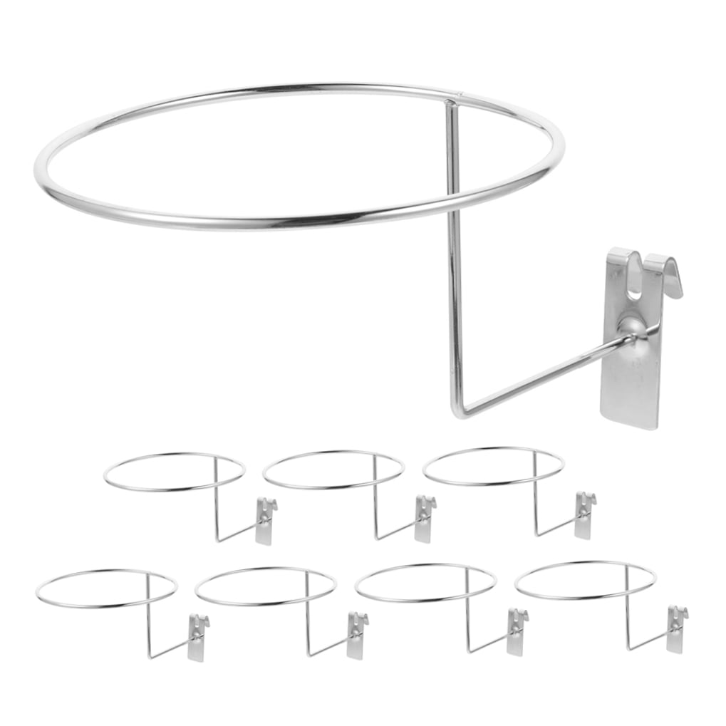 LABSERRON 8Pcs Silver Sports Ball Storage Rack for Basketball Volleyball Soccer Display