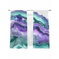 thumbnail image 2 of Purple Marble Sheer Curtains 63 Inches Long 2 Panels Abstract Art Watercolor Crystal Watermark Light Filtering Semi Sheer Window Curtains Drapes for Bedroom Living Room 52"x63", 2 of 7
