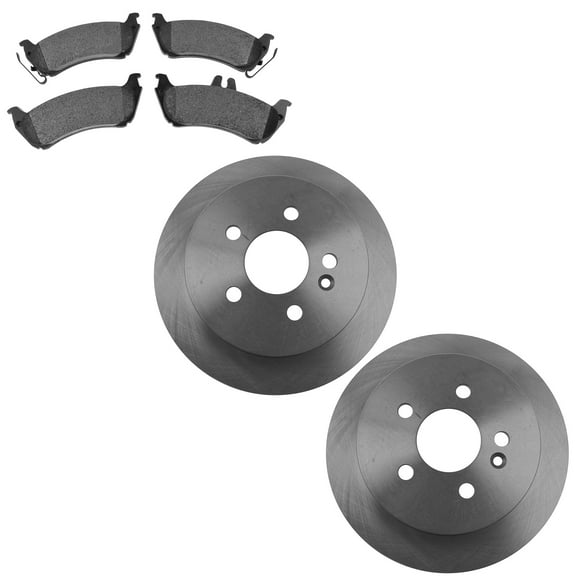 TRQ Rear Brake Pad & Rotor Kit Brake Pads Brake Rotor Semi-Metallic Fits Select 1998-2003 Mercedes-Benz ML320 2003-2005 ML350 1999 ML430