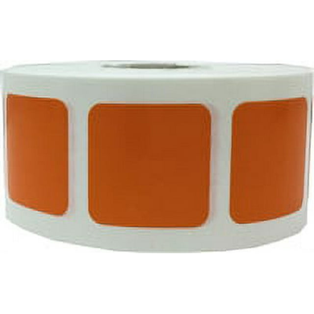 Orange Square Stickers | 1" Inch Square | 500 Pack