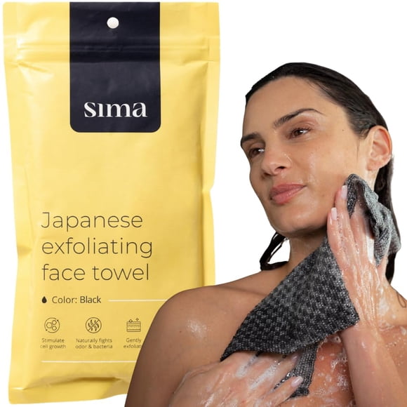 Toalla exfoliante para rostro y cuerpo de la marca Sima