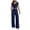 Navy-pcpe, variant on Vdoaml Ladies Tracksuit 2 Piece Outfit Womens Short Sleeve Crop Top Pants Set Women Casual Loungewear Matching Sets XL Red