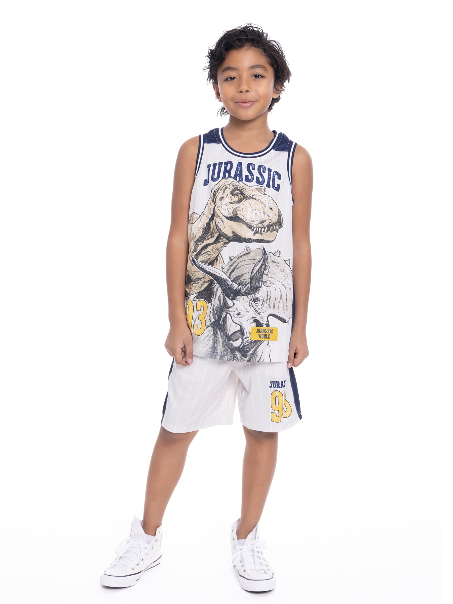 Jurassic World Boys Character Graphic Basketball Jersey and Shorts Set, 2-Piece, Sizes 4-12