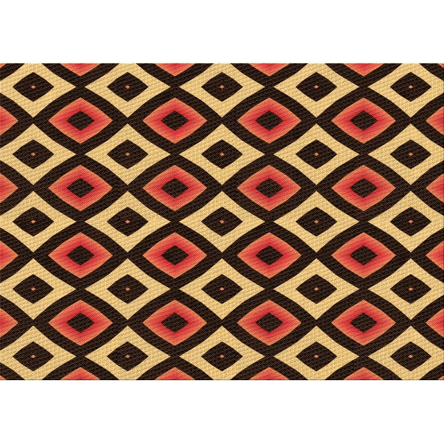 Ahgly Company Tapis d'Intérieur Lavables en Machine, Rectangle de Transition de Nuit Rouge, 2' x 4'