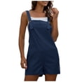 thumbnail image 2 of CEHVOM Womens Fashion Overalls Solid Pocket Buttons Rompers Suspender Jumpsuit Pants, 2 of 6