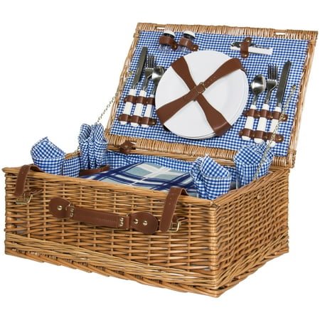 Watermelon Picnic Basket - Best Choice Products 4 Person Wicker Picnic Basket Set