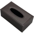 thumbnail image 2 of Elegante porta pañuelos de cuero marrón de lujo para la decoración del hogar, la oficina y el automóvil, 2 of 5