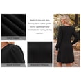 thumbnail image 5 of MOYIKO Long Sleeve Fall Dresses for Women Pleated Crew Neck Dress Casual Fashion Dresses with Pockets, 5 of 7