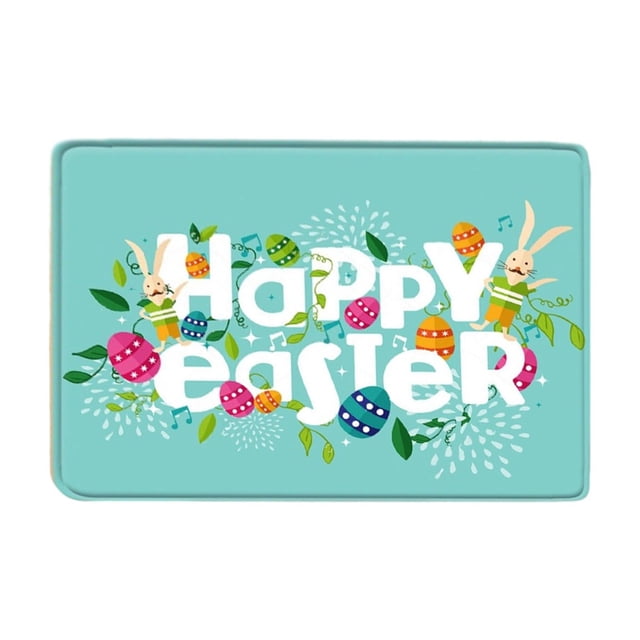 Easter Day Door Mat, Non Slip Bath Rug, Absorbent Entry Mat, Rubber Backing Door Mat, Washable Floor Mat for Home