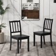 thumbnail image 2 of Costway Wood Dining Chair Set of 2 with Rubber Wood Legs Curved Backrest for Kitchen Black, 2 of 10