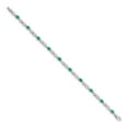 thumbnail image 5 of 14K White Gold Plated Diamond and Emerald Gemstone Bracelet, 5 of 5