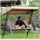 thumbnail image 4 of Toldo para asiento de columpio de jardín, dosel de repuesto para asiento de columpio, funda para silla de hamaca, tela de poliéster impermeable anti UV 191*120*20cm Beige, 4 of 4