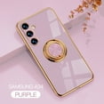 thumbnail image 1 of SaniMore Case for Samsung A34 5G, Shockproof TPU Backplane + Eletric Plating Border 360 Degree Rotating Ring/Holder Stand Feature Magnetic Car Mount Anti-drop Heavy Duty ProtectIve Case, Lightpurple, 1 of 10