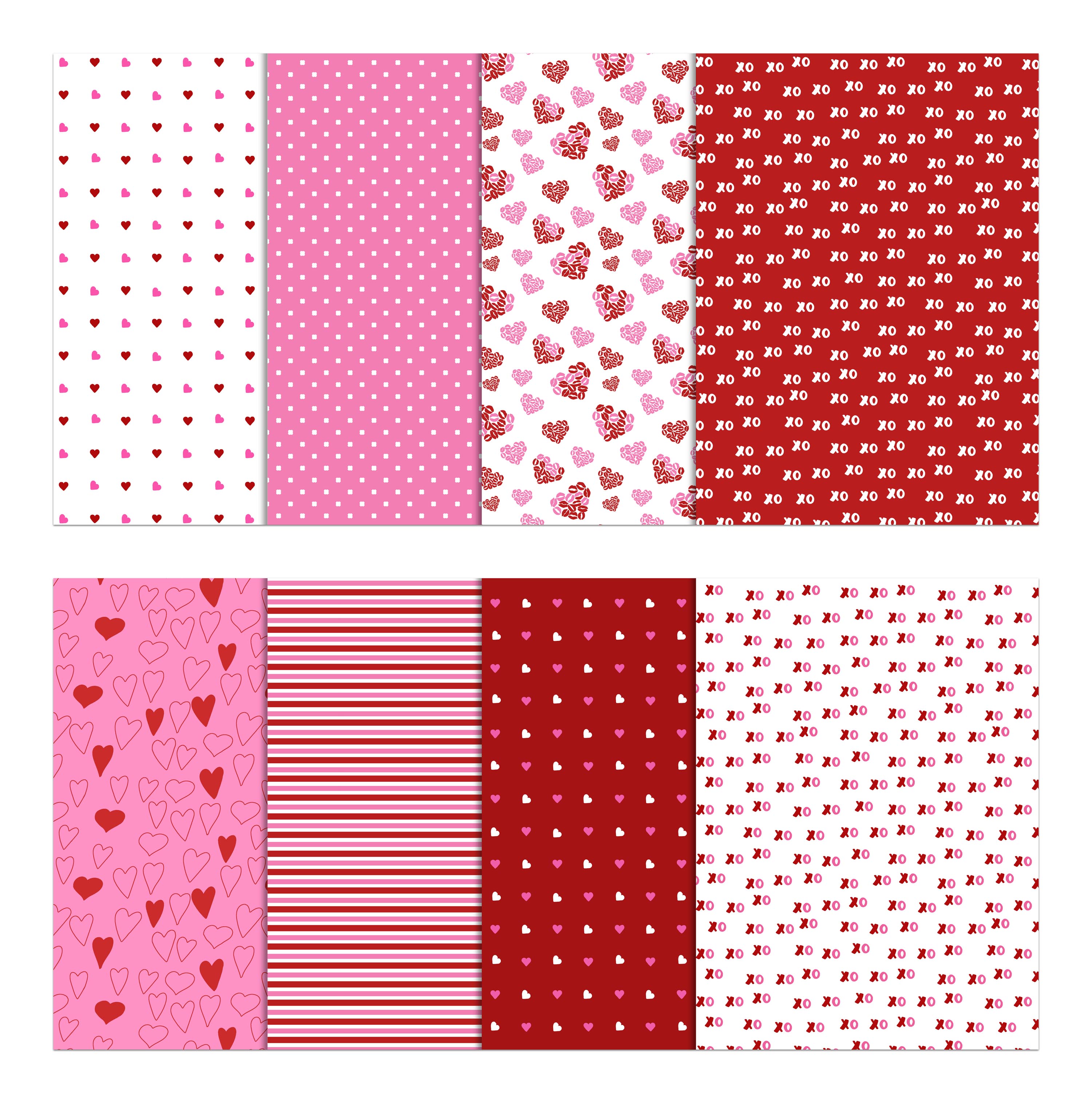 Soimoi 8 Pc Fat Quarter Bundle-Valentine Love ThemePrint 18"x 22"DIY Patchwork-100% CottonPre-Cut Quilting Fabric Pink-White & Red