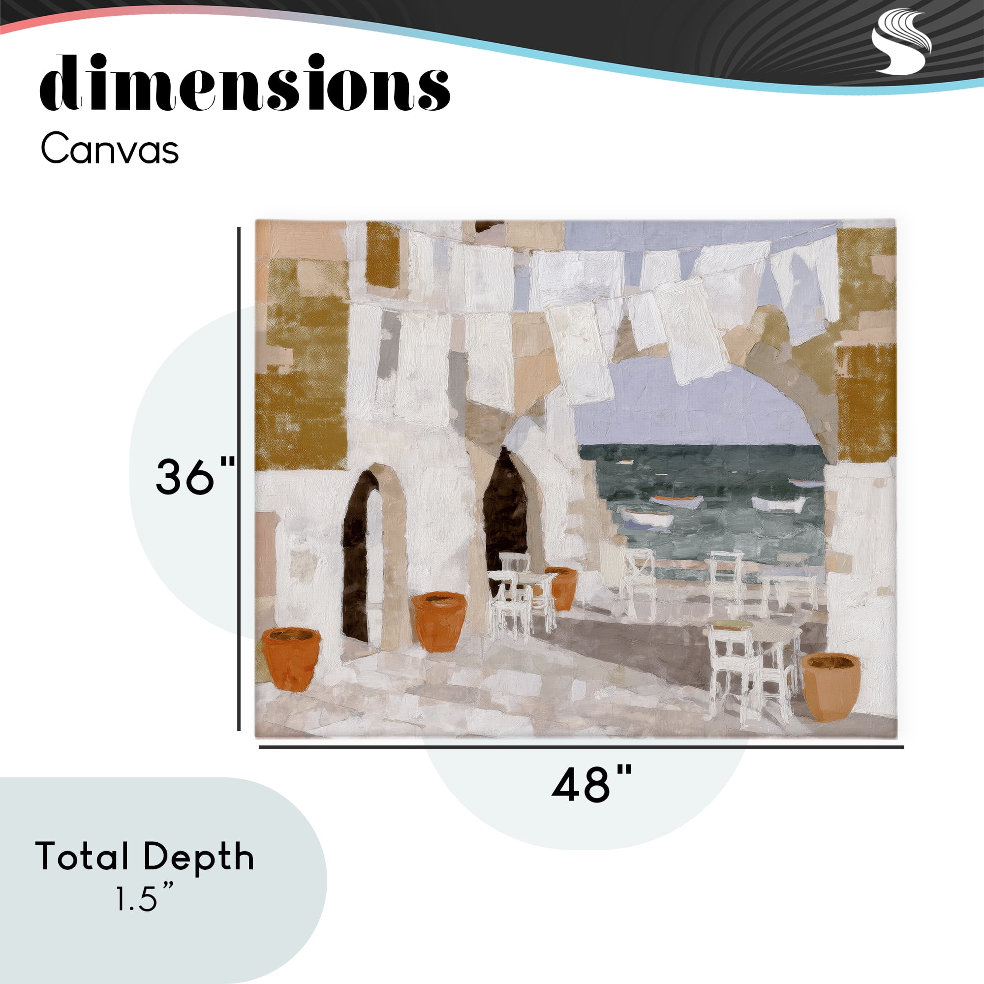 Stupell Industries Coastal Village Plaza Laundry Canvas Wall Art, design by Chromatic Storm Studio