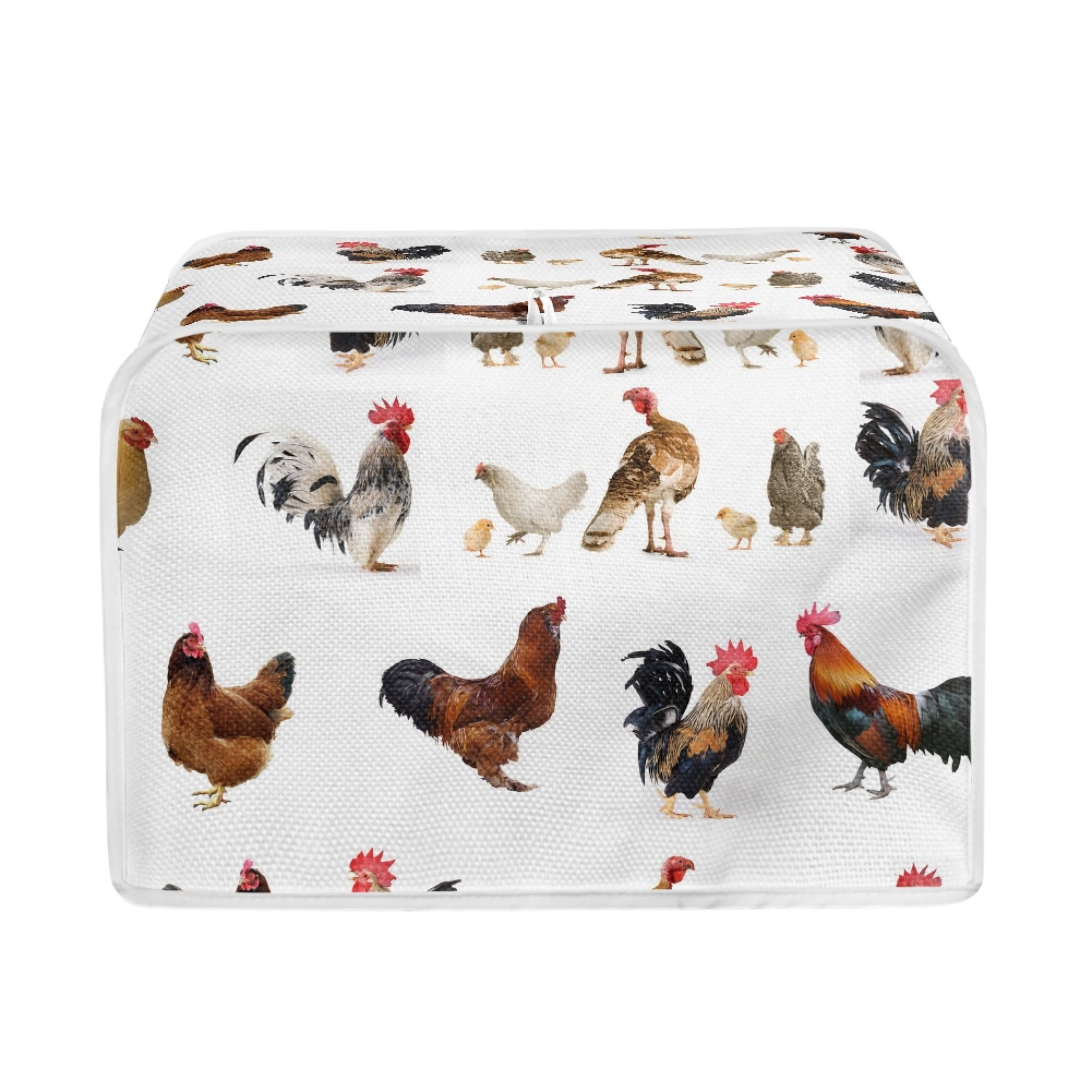 NETILGEN Chicken Family Print Pattern Toaster Covers 2 Slice Kitchen ...