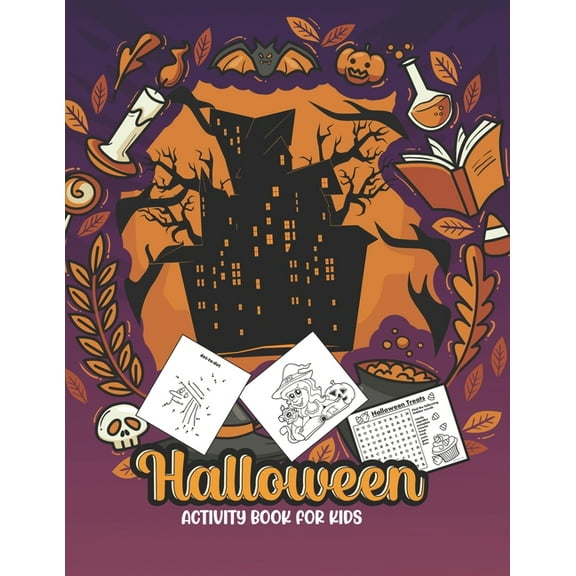 Halloween activity books for kids: Coloring Pages, Word Search, Shadow Matching, Trace Numbers, Trace Letters Sudoku For, (Paperback)