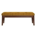 thumbnail image 4 of WHI Ingrid 17.5" Modern Velvet/Solid Wood Bench in Vintage Mustard Yellow, 4 of 8