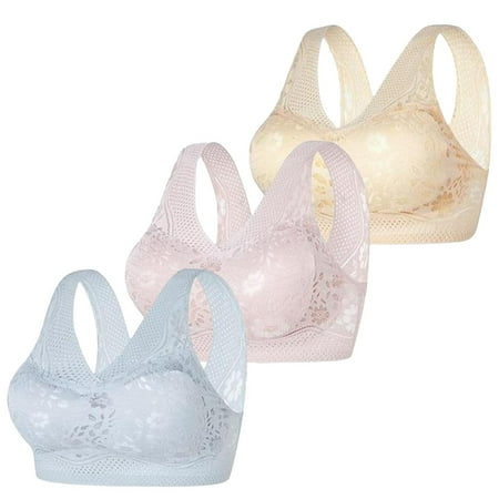 HYSYSB Sports Bras for Women balconette Bras wireless Bras for Women bras for Women bra Underwire Bra Stretch Bustier Hold Non Wired Sleep Bra Classic Top seamless Light Blue 4XL