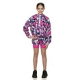 thumbnail image 2 of Reebok Girl’s Active Hooded Abstract Camo ½ Zip Windbreaker, Sizes 4-18, 2 of 7