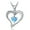 03-Mar-Aquamarine, variant on 18k White Gold Plated Love Arrow Birthstone Pendant Necklace Women Jewelry