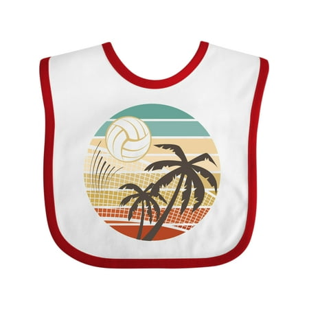 

Inktastic Beach Volleyball Retro Sunset Gift Baby Boy or Baby Girl Bib