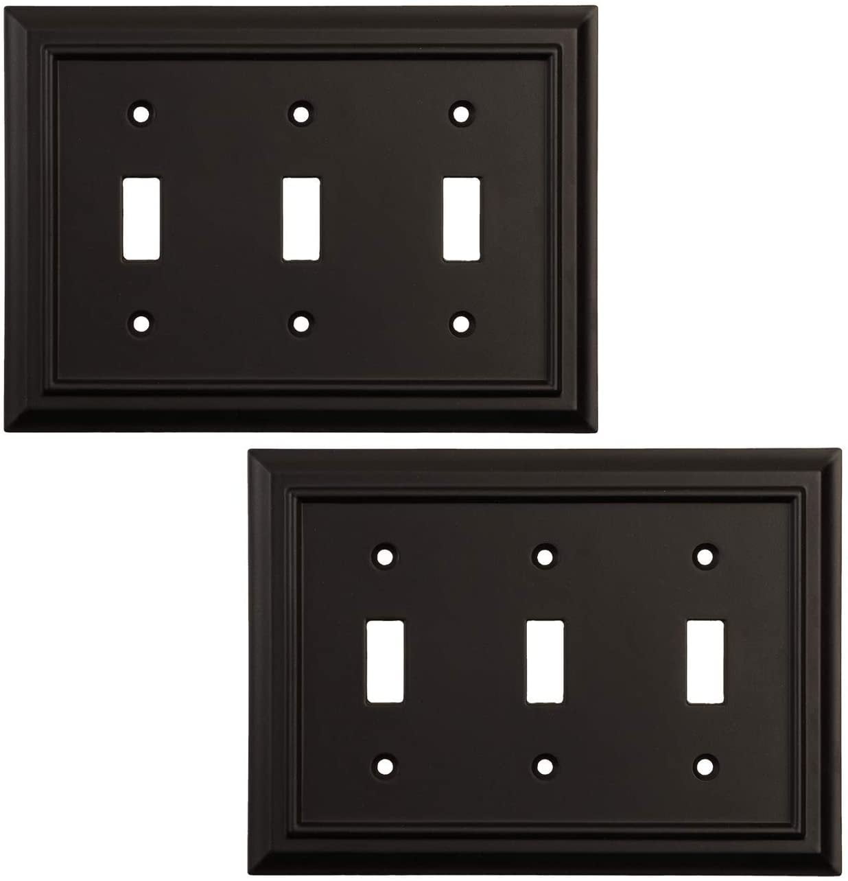 Gray & White Cross Hatch Art Plates 3-Gang Toggle OVERSIZED Switch Plate/OVER SIZE Wall Plate