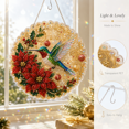 thumbnail image 4 of Christmas Hummingbird Suncatcher Diamond Art Kit, 7.87 in DIY Crystal Bead Painting Pendant with PET Base and Hanging Chain for Bird Lover Gift, Window, Door and Holiday Decor, 4 of 8