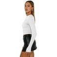 thumbnail image 6 of Women's Inbarely Soft Long Sleeve Tops Crew Neck Slim Fit Basic Casual Going Out Tees Shirts, 6 of 6