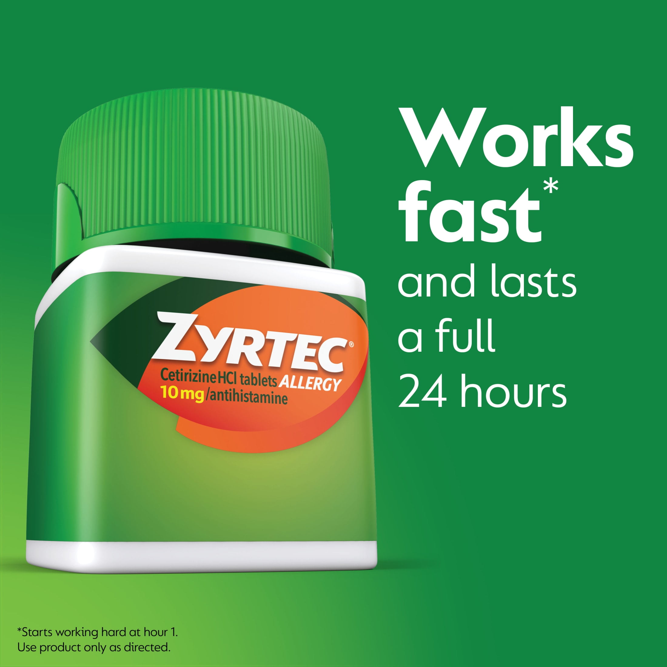 Zyrtec 24 Hour Allergy Relief Tablets with 10 mg Cetirizine HCl, 90 Count