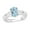 Contemporary, variant on 925 Sterling Silver Birthday Christmas Gifts for Women Sky Blue White Topaz Heart Solitaire November Birthstone Ring for Women Love Statement Handmade Size 7 Ct 1.7