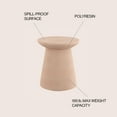 thumbnail image 6 of Hollie 18" Minimalist Modern Drum Accent Table Pedestal, Pink Frosted, 6 of 7