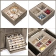 thumbnail image 4 of Emfogo Jewelry Box for Women, Rustic Wooden Jewelry Boxes & Organizers with Mirror, 4 Layer Jewelry Organizer Box Display for Rings Earrings Necklaces Bracelets (Weathered Gray), 4 of 7