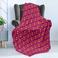 thumbnail image 4 of Abstract Soft Flannel Fleece Throw Blanket, Colorful Geometric Pattern with Hatched Squared Motif Print, Cozy Plush for Indoor and Outdoor Use, 50" x 70", Dark Magenta Multicolor, by Ambesonne, 4 of 5
