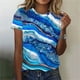 thumbnail image 2 of Tops de Ajuste Suelto para las Mujeres Impreso Manga Corta Suéter Camiseta Cuello Redondo Blusa Casual, Top de Moda para el Uso Diario Y las Salidas, 2 of 7