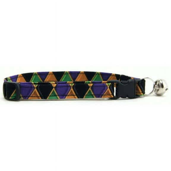 Gold & Purple Harlequin Cat Collar