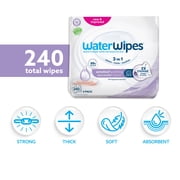 WaterWipes Sensitive Soothing, 99% Water with Botanical Extract, Unscented Baby Wipes, 240 Wipes