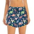 thumbnail image 4 of Lsque Dinosaur Printed Women's Running Shorts with Liner Pockets,Elastic Quick Dry Workout Athletic Gym Yoga Shorts,Womens High Waist Shorts-Large, 4 of 9