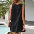 thumbnail image 3 of Vedolay Summer Dress Women Summer Tunic Dress V Neck Casual Loose Flowy Swing Shift Dresses,Black XXL, 3 of 5