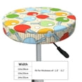 thumbnail image 4 of Lsque Colorful Ping Pong Rackets1 Pattern Round Bar chair cushion covers Velvet Fabric Premium Comfort Protects from Scratches and Stains for 14-17 Inch Chair-12 inch, 4 of 7