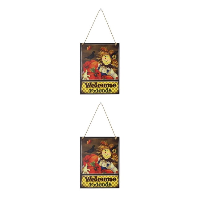 Cateissary Señal de calabaza para puerta, placas de cosecha, placa colgante llamativa, decoraciones de regalo, adorable colgador de bienvenida de Type3 NO3