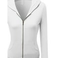 thumbnail image 3 of FashionOutfit Women's Cotton Spandex Basic Casual Zip Up Thermal Hooded Jacket, 3 of 3