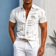 thumbnail image 4 of Men's T Shirts Heavyweight T-Shirts for Men Short Sleeve Button Down Men Clothing, 4 of 4