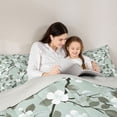 thumbnail image 4 of Erosebridal Flower Floral Queen Comforter Set for Girls, Green Bedding Comforter Set, Gray Reversible, 3pcs, 4 of 6